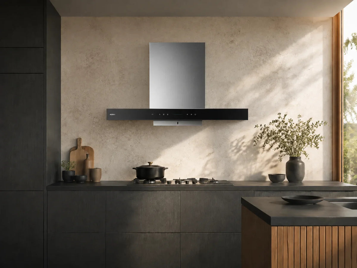 ROBAM CleanAir 3.0 87H5S rangehood in a contemporary kitchen