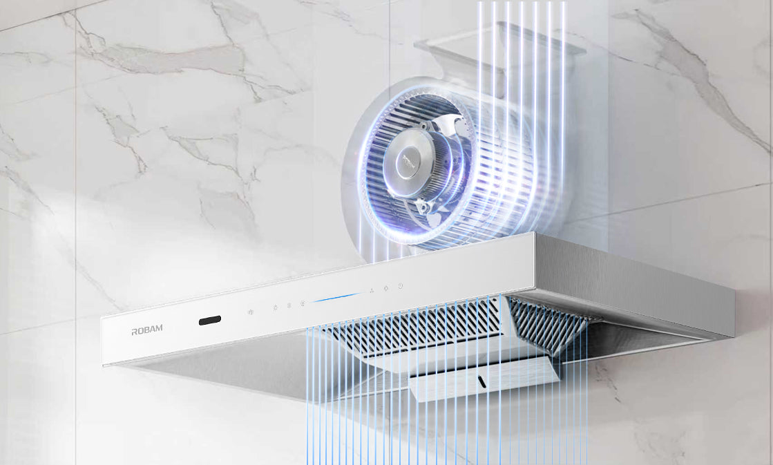 The new designed fan system perfect matched with the filters which will grab fumes right above your pan，shoots it straight outside with the powerful BLDC motor, leaving your kitchen air clean and fresh.