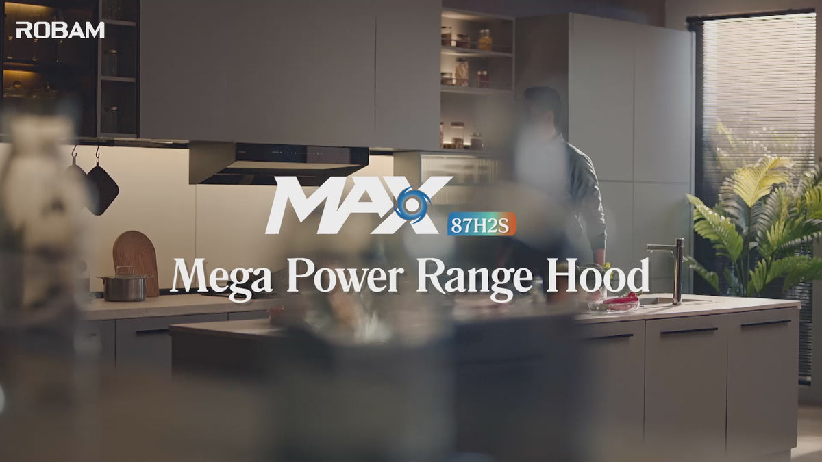 Load video: ROBAM Dual-Vent Rangehood 87H2S– 90cm