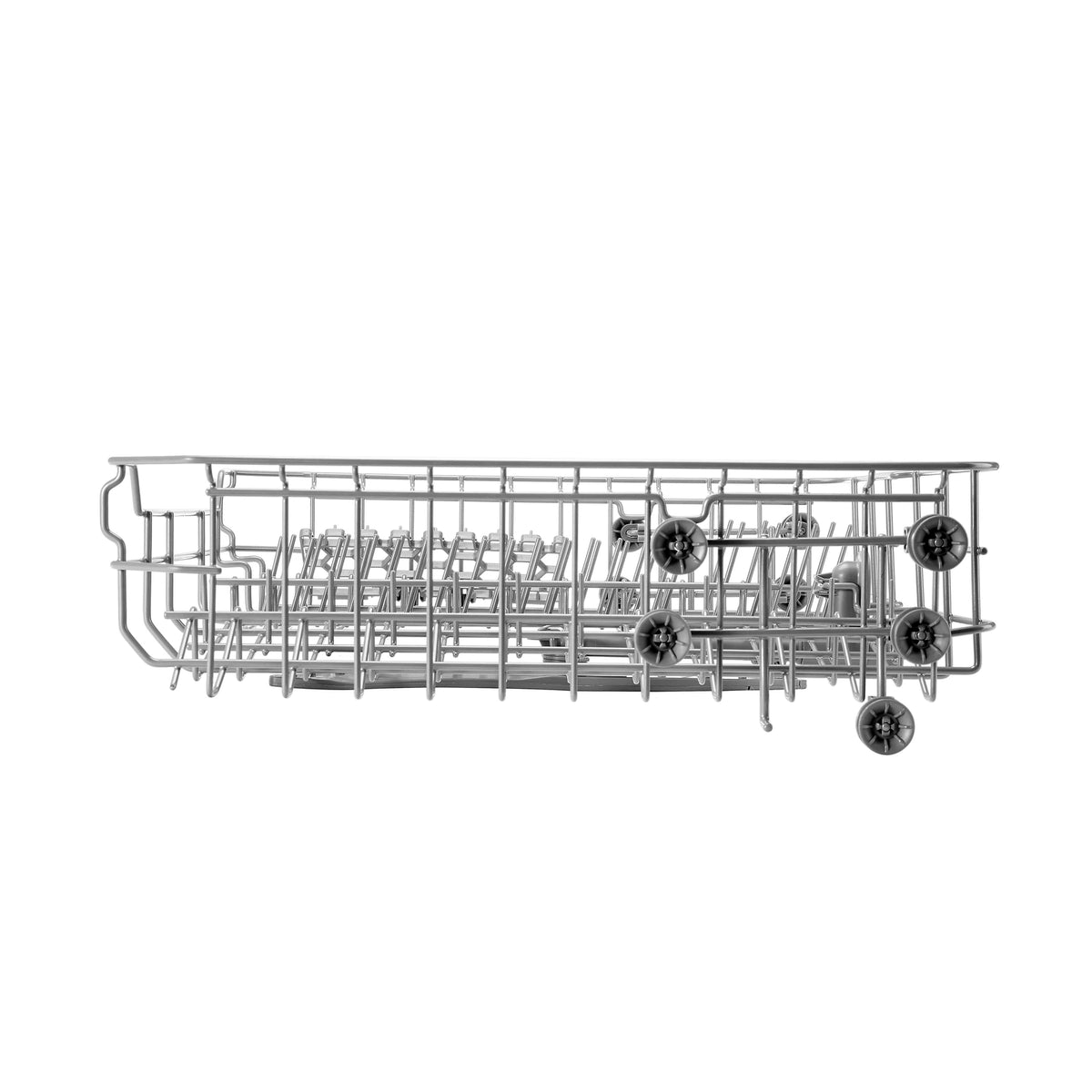 Side view of the upper rack of the ROBAM Freestanding dishwasher W602S with rail wheels