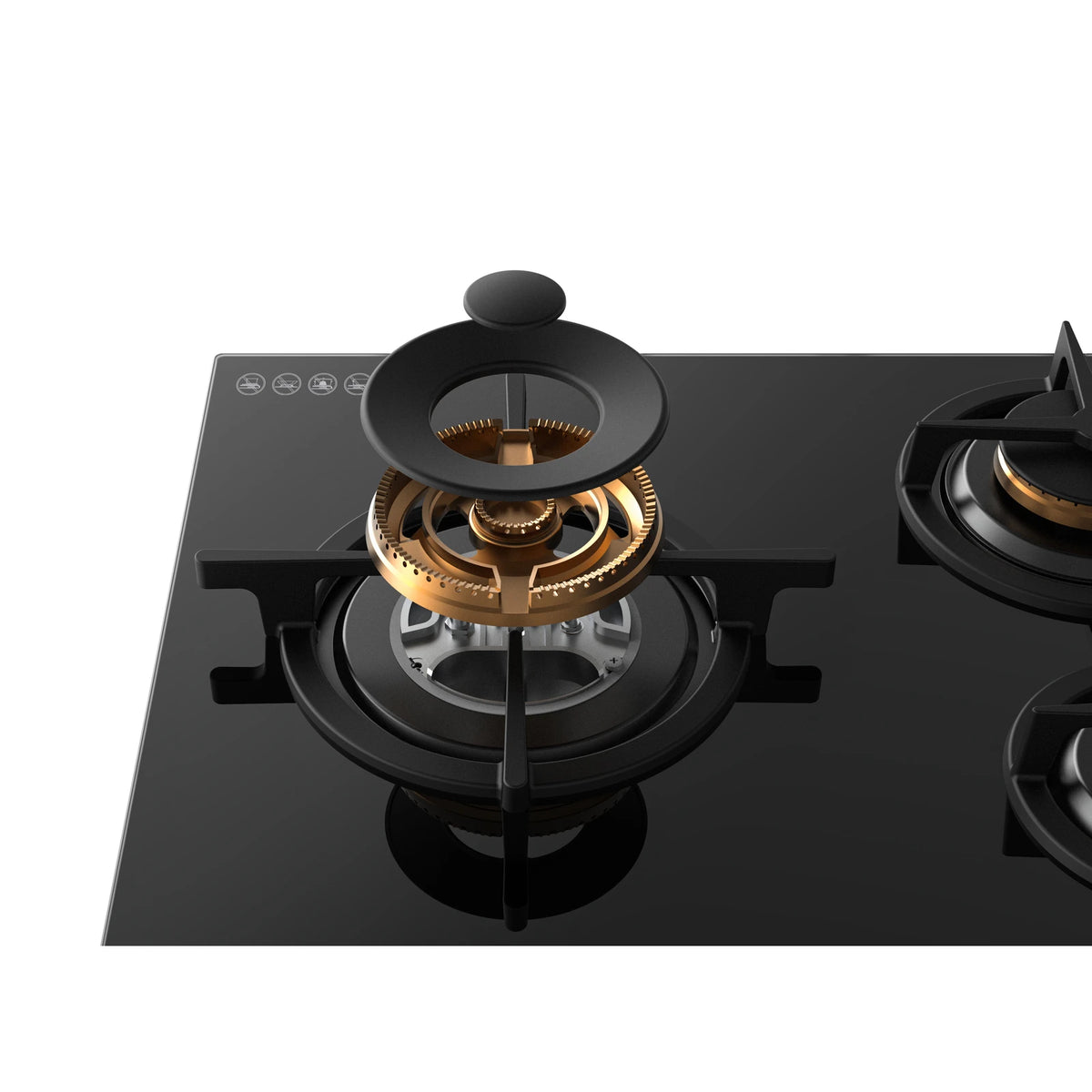 Exploded view of the ROBAM BrassPro ZB91H71 burner showing brass burner head, burner cap and base