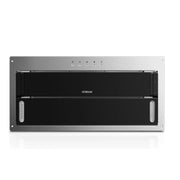 ROBAM A520 built-in rangehood with stainless steel frame and black glass panel, front view