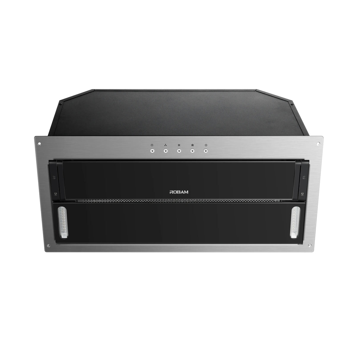ROBAM A520 built-in rangehood with black housing and stainless steel front frame