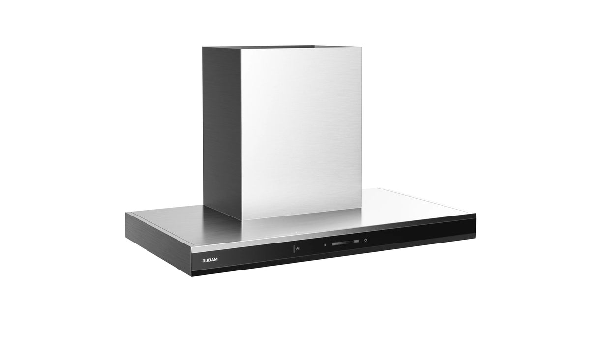 ROBAM CleanAir 2.0 A8323 stainless steel rangehood, angled view
