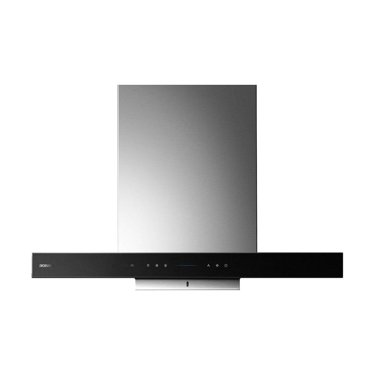 ROBAM CleanAir 3.0 87H5SF 90cm stainless steel T-shaped rangehood with black glass touch controls, front view