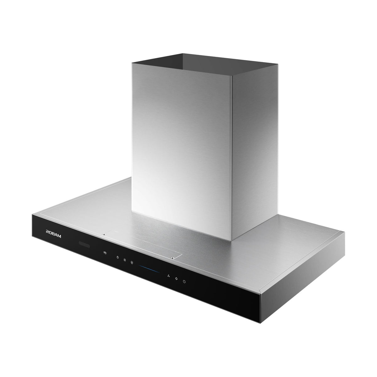 ROBAM CleanAir 3.0 87H5SF 90cm stainless steel rangehood, angled view showing canopy top