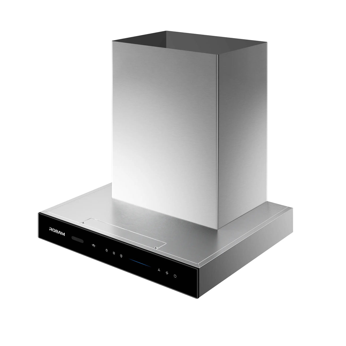 ROBAM CleanAir 3.0 87H6S 60cm stainless steel rangehood, angled view showing canopy top