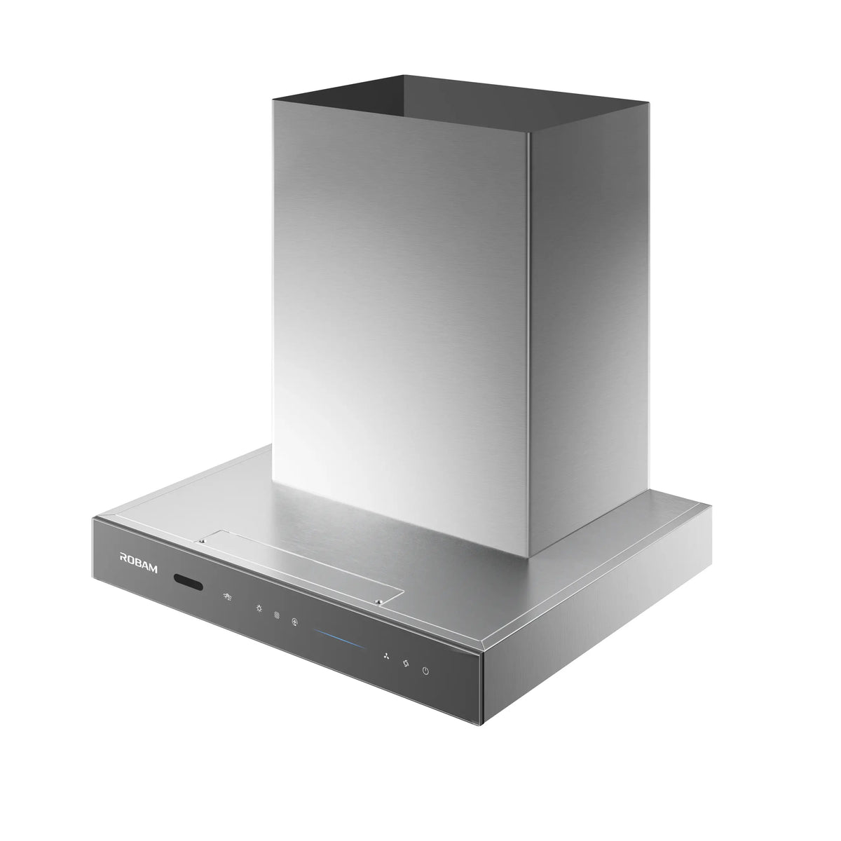 ROBAM CleanAir 3.0 87H6SY 60cm grey glass rangehood, angled view showing canopy top